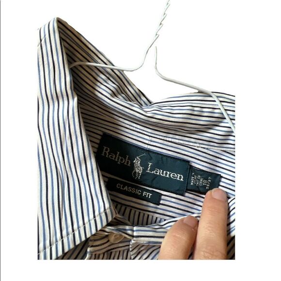 Mens Ralph Lauren button down striped dress shirt. - Picture 2 of 5